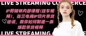 IP剪辑师内部课程(挂车视频),张兰电商IP切片带货培训,教你如何制造一条爆款带货视频-泰戈创艺资源库