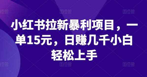 小红书拉新暴利项目，一单15元，日赚几千小白轻松上手【揭秘】-泰戈创艺资源库