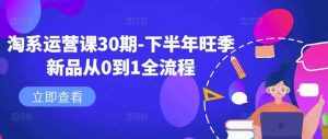 淘系运营课30期-下半年旺季新品从0到1全流程-泰戈创艺资源库