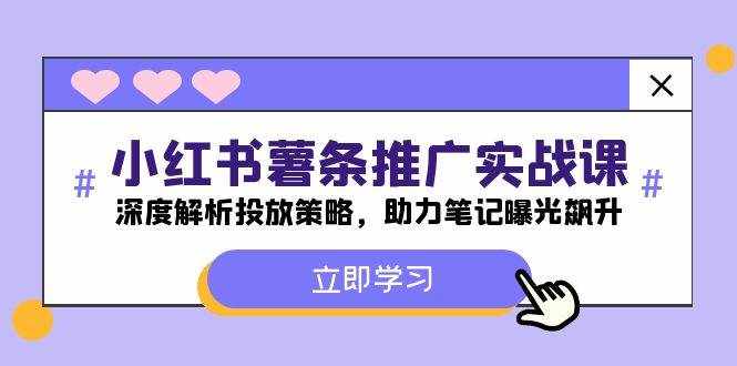 （12289期）小红书-薯 条 推 广 实战课：深度解析投放策略，助力笔记曝光飙升-泰戈创艺资源库