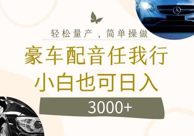 不为人知的暴力小项目，豪车配音，日入几张【揭秘】-泰戈创艺资源库