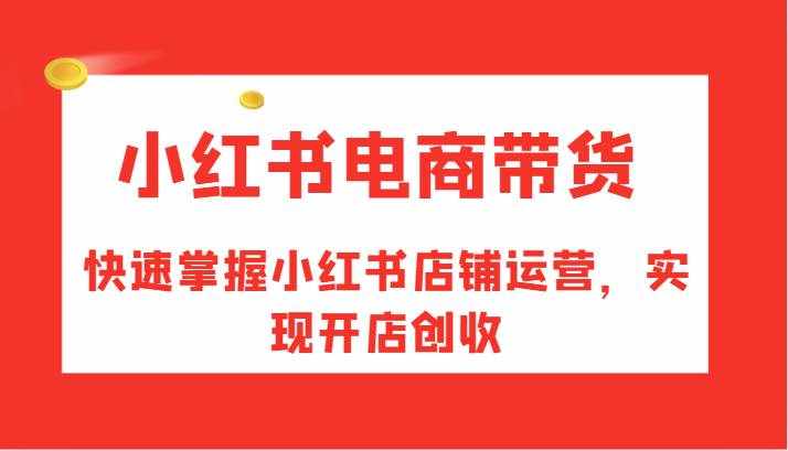 小红书电商带货，快速掌握小红书店铺运营，实现开店创收-泰戈创艺资源库