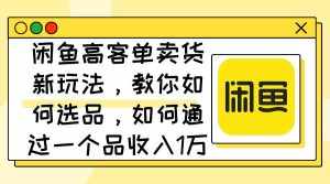 （12387期）闲鱼高客单卖货新玩法，教你如何选品，如何通过一个品收入1万+-泰戈创艺资源库