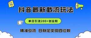 (12197期)2024年抖音评论区最新截流玩法,日引200+创业粉,日稳定变现四位数实操…-泰戈创艺资源库