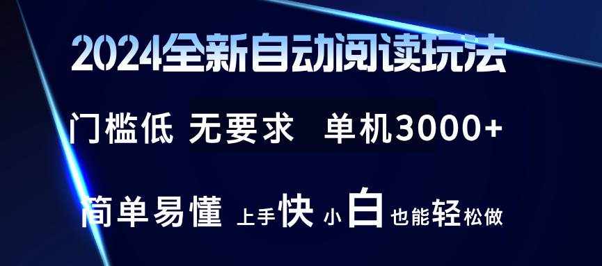 （12062期）2024全新自动阅读玩法 全新技术 全新玩法 单机3000+ 小白也能玩的转 也…-泰戈创艺资源库