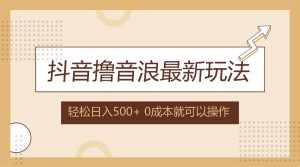 （12217期）抖音撸音浪最新玩法，不需要露脸，小白轻松上手，0成本就可操作，日入500+-泰戈创艺资源库
