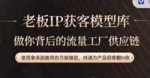 老板IP流量供应链，动作越少，账号越好，使用拿来就能用的万能模型，快速为产品获客翻N倍-泰戈创艺资源库