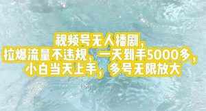 (12166期)视频号无人播剧,拉爆流量不违规,一天到手5000多,小白当天上手,多号…-泰戈创艺资源库