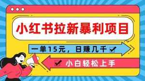 小红书拉新暴利项目，一单15元，日赚几千小白轻松上手-泰戈创艺资源库