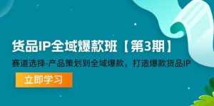 货品IP全域爆款班【第3期】赛道选择、产品策划到全域爆款，打造爆款货品IP-泰戈创艺资源库