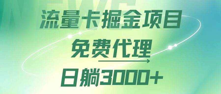 （12321期）流量卡掘金代理，日躺赚3000+，变现暴力，多种推广途径-泰戈创艺资源库