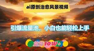 ai原创治愈风景视频,引爆流量池,小白也能轻松上手,篇篇10w+【揭秘】-泰戈创艺资源库