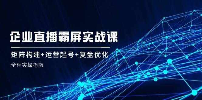 (12338期)企 业 直 播 霸 屏实战课:矩阵构建+运营起号+复盘优化,全程实操指南-泰戈创艺资源库
