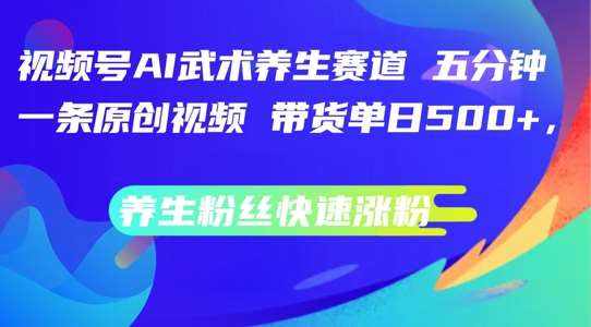 视频号AI武术养生赛道，五分钟一条原创视频，带货单日几张，养生粉丝快速涨粉【揭秘】-泰戈创艺资源库