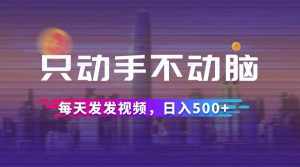 （12433期）只动手不动脑，每天发发视频，日入500+-泰戈创艺资源库