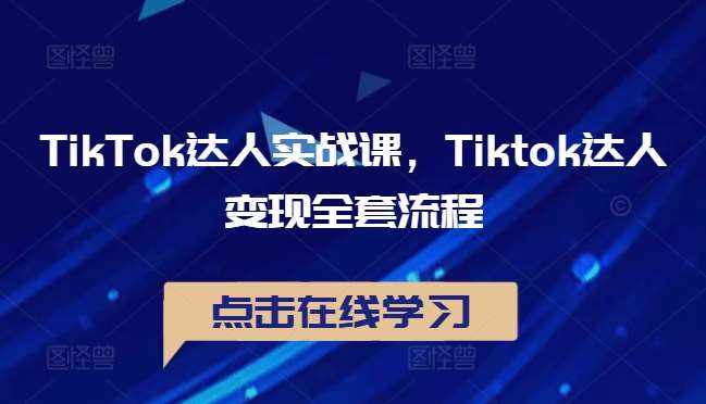 TikTok达人实战课，Tiktok达人变现全套流程-泰戈创艺资源库