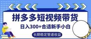 拼多多短视频带货日入300+,实操账户展示看就能学会-泰戈创艺资源库