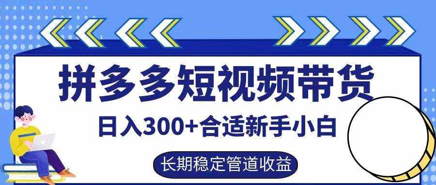 拼多多短视频带货日入300+，实操账户展示看就能学会-泰戈创艺资源库
