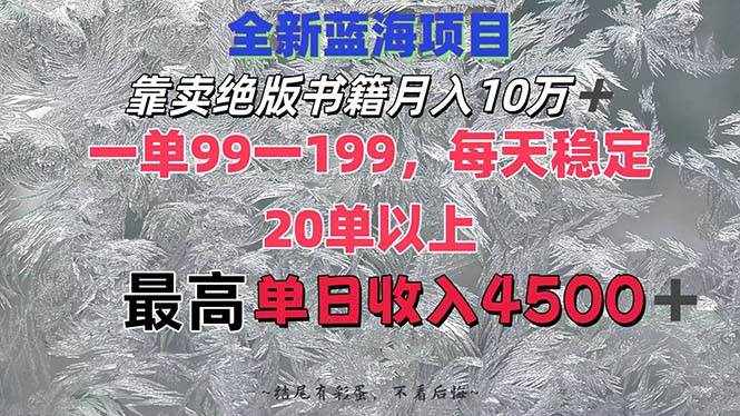 （12512期）靠卖绝版书籍月入10W+,一单99-199，一天平均20单以上，最高收益日入4500+-泰戈创艺资源库