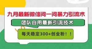(12735期)九月最新微信问一问暴力引流术,团队自用引流术,每天稳定300+创…-泰戈创艺资源库