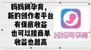 （12550期）妈妈网孕育，新的创作者平台，有保底收益也可以接商单收益也越高-泰戈创艺资源库