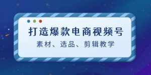 打造爆款电商视频号:素材、选品、剪辑教程-泰戈创艺资源库