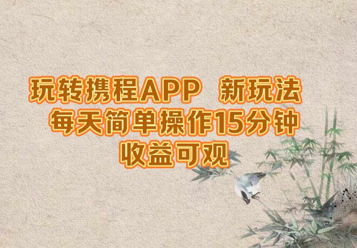 （12705期）玩转携程APP，新玩法，每天简单操作15分钟，收益可观-泰戈创艺资源库