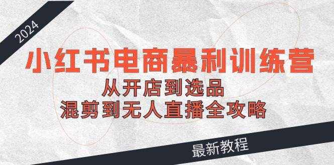 2024小红书电商暴利训练营：从开店到选品，混剪到无人直播全攻略-泰戈创艺资源库