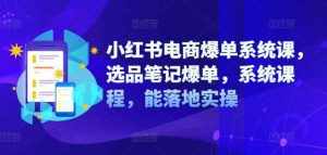 小红书电商爆单系统课，选品笔记爆单，系统课程，能落地实操-泰戈创艺资源库