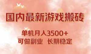 （12775期）国内最新游戏打金搬砖，单机月入3500+可做副业 长期稳定-泰戈创艺资源库