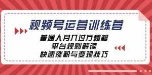 （12722期）视频号运营训练营：普通人月入过万秘籍，平台规则解读，快速涨粉与变现…-泰戈创艺资源库
