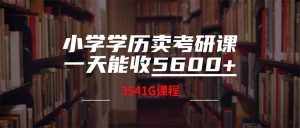 （12556期）小学学历卖考研课程，一天收5600（附3580G考研合集）-泰戈创艺资源库