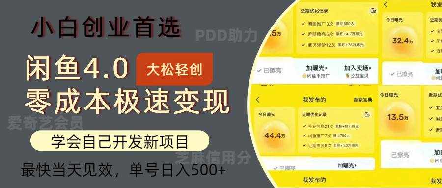 （12434期）闲鱼0成本极速变现项目，多种变现方式 单号日入500+最新玩法-泰戈创艺资源库