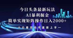 （12610期）今日头条最新掘金玩法，轻松矩阵日入2000+-泰戈创艺资源库