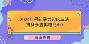 （12762期）2024年最新暴力起店玩法，拼多多虚拟电商4.0，24小时实现成交，单人可以..-泰戈创艺资源库