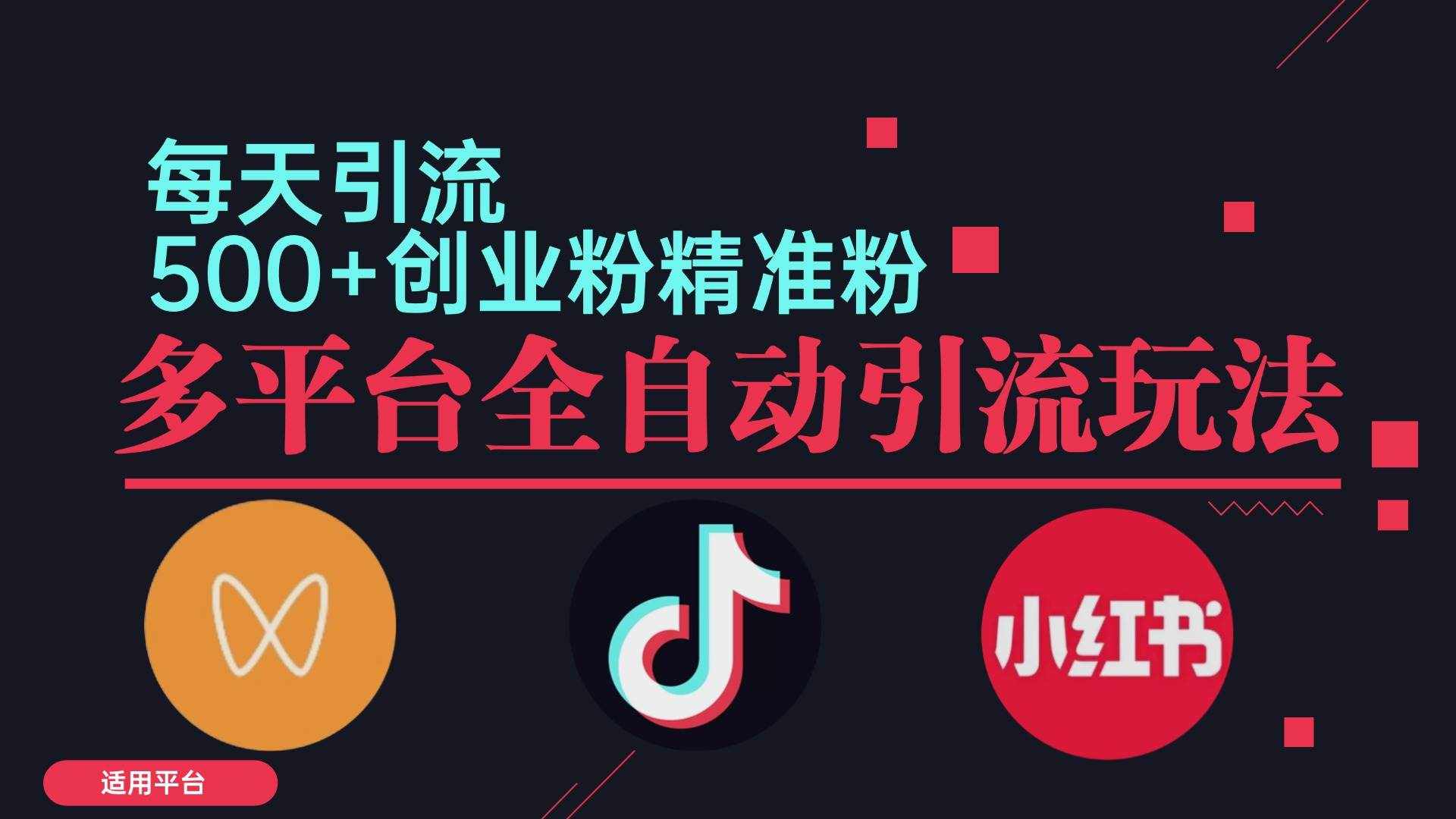 （12765期）小红书抖音视频号截流自热全平台引流打法，全自动引流【日引2000+精准…-泰戈创艺资源库