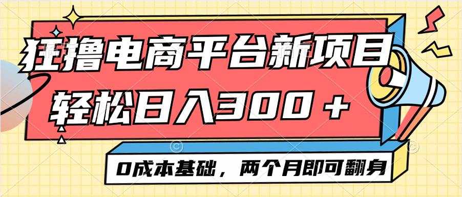 (12685期)电商平台新赛道变现项目小白轻松日入300+0成本基础两个月即可翻身-泰戈创艺资源库