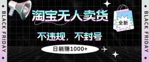 （12780期）淘宝无人卖货4，不违规不封号，简单无脑，日躺赚1000+-泰戈创艺资源库