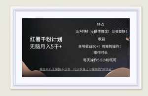（12560期）红薯千粉计划无脑月入5千+！既做既赚！-泰戈创艺资源库
