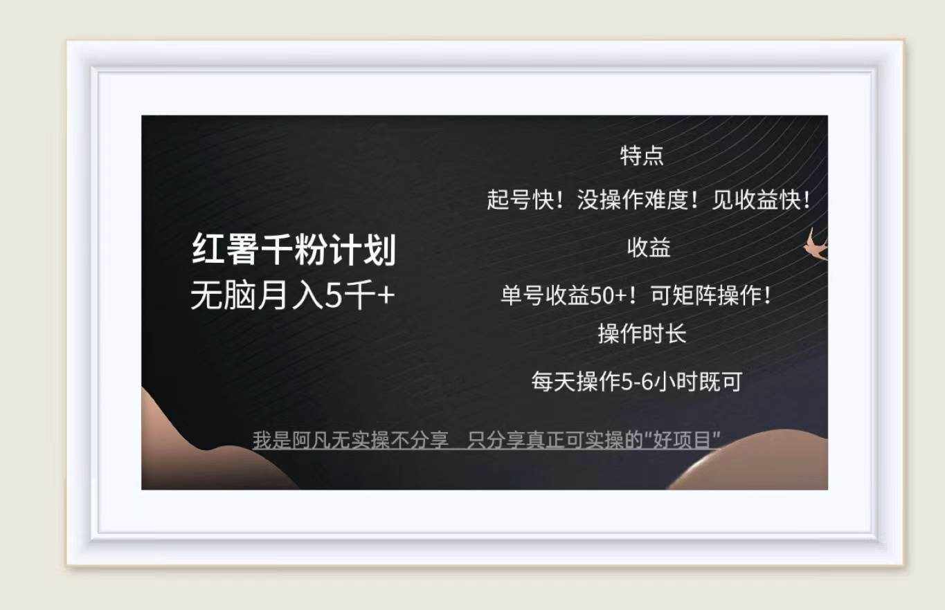 （12560期）红薯千粉计划无脑月入5千+！既做既赚！-泰戈创艺资源库