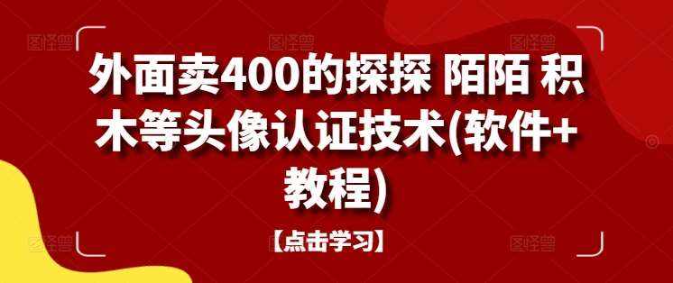 外面卖400的探探 陌陌 积木等头像认证技术(软件 教程)-泰戈创艺资源库
