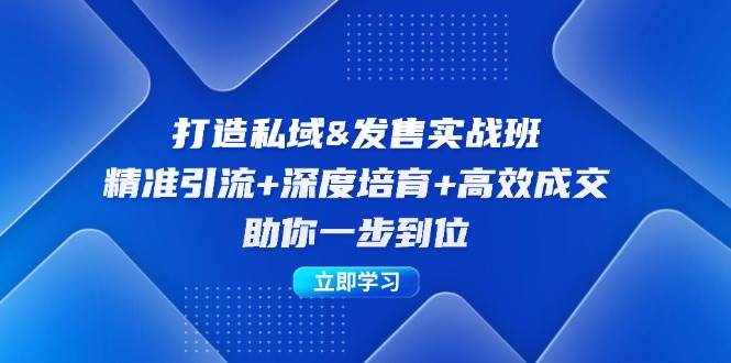 (12642期)打造私域&发售实操班:精准引流+深度培育+高效成交,助你一步到位-泰戈创艺资源库