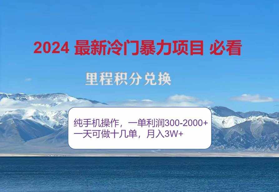 （12856期）2024惊爆冷门暴利！出行高峰来袭，里程积分，高爆发期，一单300+—2000…-泰戈创艺资源库