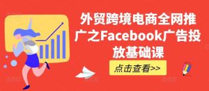 外贸跨境电商全网推广之Facebook广告投放基础课-泰戈创艺资源库