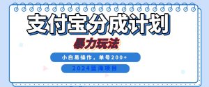 2024最新冷门项目，支付宝视频分成计划，直接粗暴搬运，日入2000+，有手就行！-泰戈创艺资源库