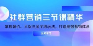 社群营销三节课精华：掌握叠价、大促与金字塔玩法，打造高效营销体系-泰戈创艺资源库