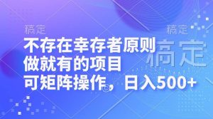 (12989期)不存在幸存者原则,做就有的项目,可矩阵操作,日入500+-泰戈创艺资源库
