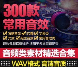 300+款全中文分类,视频常用音效素材包!网站12.8元购买素材,分类清晰-泰戈创艺资源库