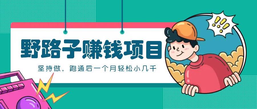一个人就能操作的野路子赚钱项目，零成本零门槛坚持做，跑通后一个月小几千！-泰戈创艺资源库
