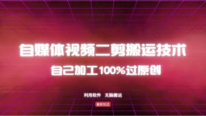 （12995期）详细教你自媒体视频二剪搬运技术，自己加工100%过原创，无脑搬运-泰戈创艺资源库